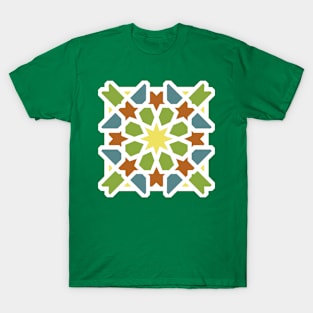 Land Sea and Stars Arabic Tiles T-Shirt